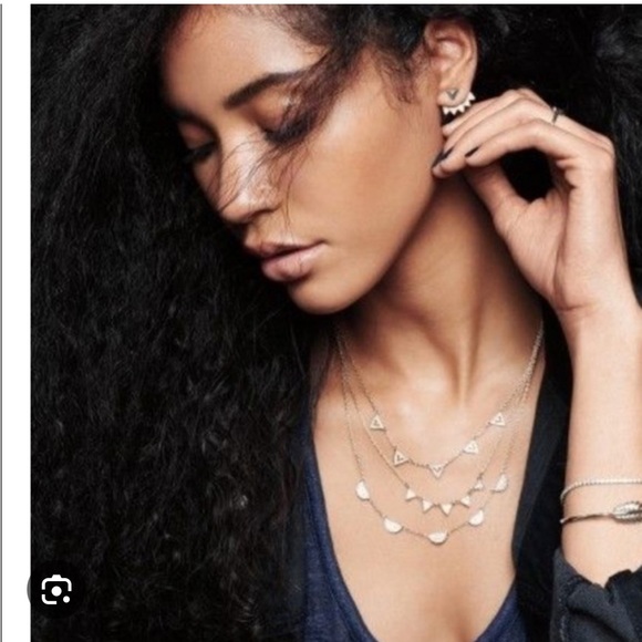 Stella & Dot Pavè Chevron 3-in-1 Necklace - Silver - Picture 2 of 3